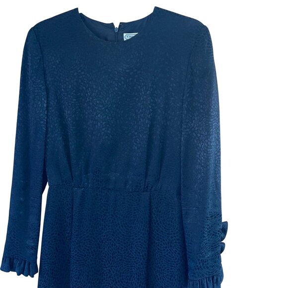 Carolina Herrera Womens Dress Size S Black Jacquard Ruffle Trim Vintage - Picture 10 of 16